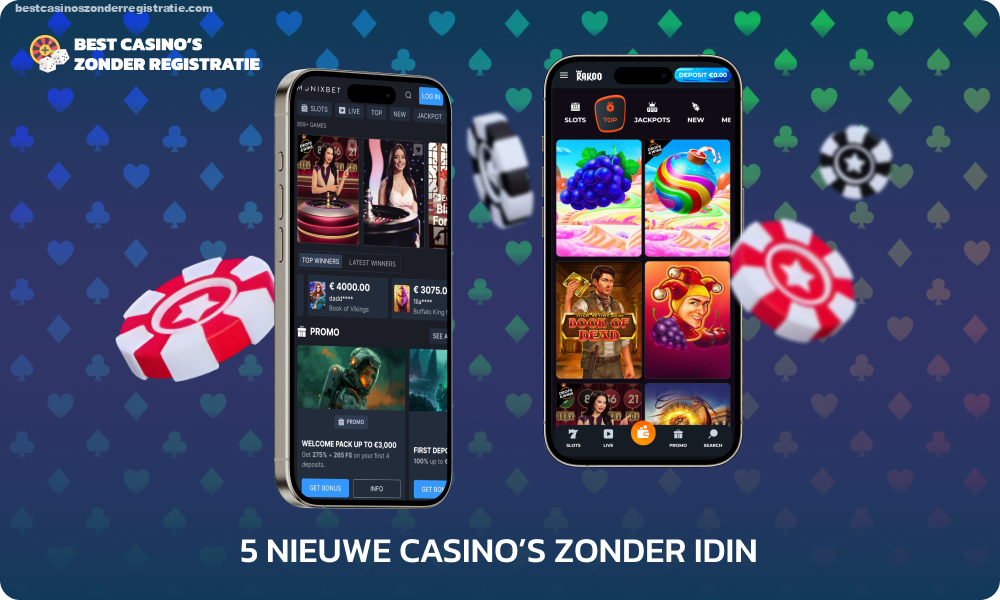 Top 5 nieuwe online casino's zonder iDIN, geverifieerd op basis van hoge beoordelingen en moderne beveiligingsnormen