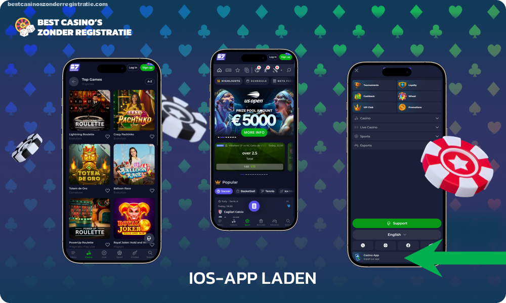 Om snel toegang te krijgen tot B7 Casino op iOS-apparaten, voegt u de site toe aan uw startscherm door Delen te selecteren en op Toevoegen aan startscherm te klikken