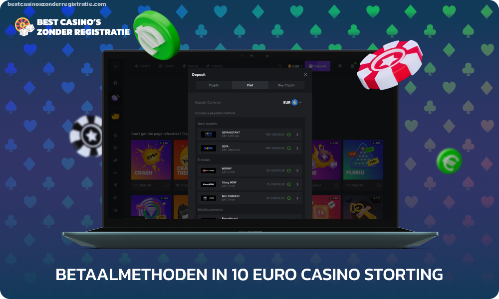 Een lijst met casino's met een storting van 10 euro die veilige betaalmethoden ondersteunen, samengesteld door experts uit de industrie, zodat spelers een site kunnen kiezen op basis van hun voorkeuren