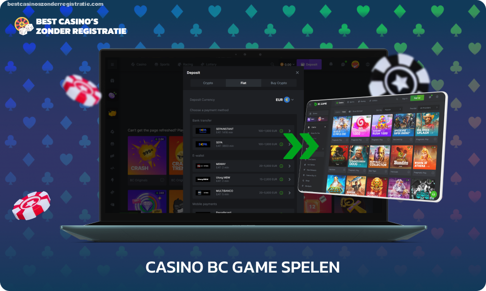 Om BC Game te gaan spelen, moeten spelers inloggen op hun persoonlijke account op de casinowebsite of mobiele applicatie, hun saldo aanvullen, een spel selecteren en een weddenschap plaatsen