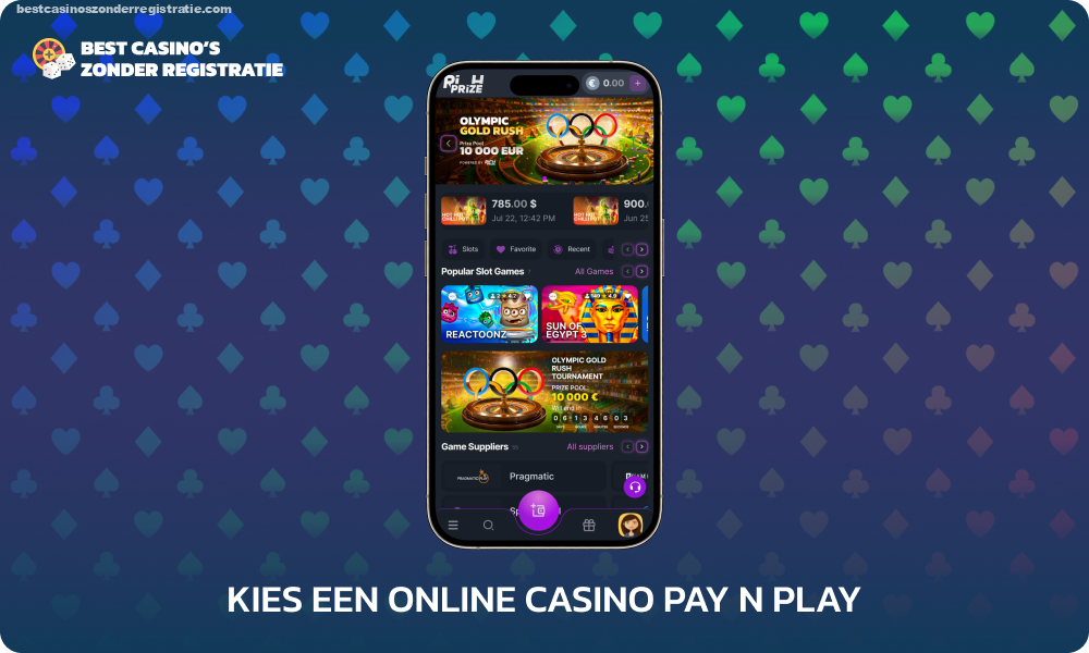 Om te beginnen met spelen bij Pay n Play casino, kies je een betrouwbare site met goede ondersteuning, promoties en handige voorwaarden en registreer je