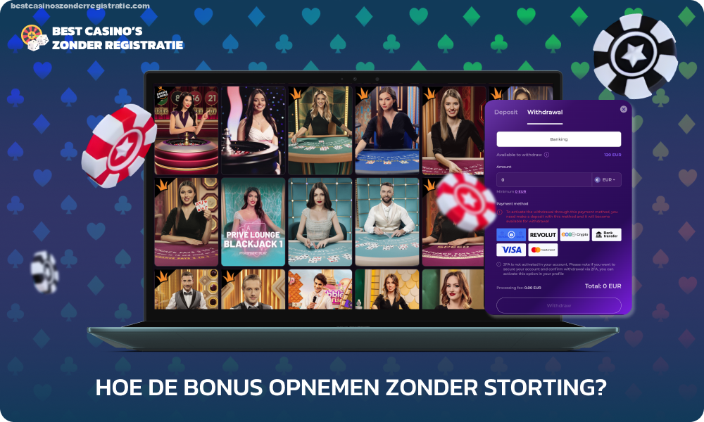 Om een ​​bonus zonder storting op te nemen, moet u binnen de aangegeven tijdslimiet aan de inzetvereisten voldoen door op bepaalde spellen met een bepaalde inzetgrootte te wedden, anders gaat de bonus verloren