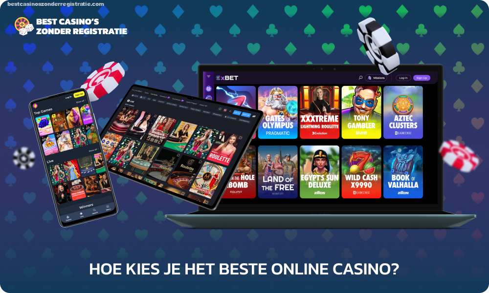 Om het beste online casino zonder registratie te kiezen, is het belangrijk om rekening te houden met criteria zoals veiligheid, spelvariëteit, uitbetalingssnelheid, beschikbaarheid van bonussen, betalingsmethoden, licentie en kwaliteit van de klantenondersteuning