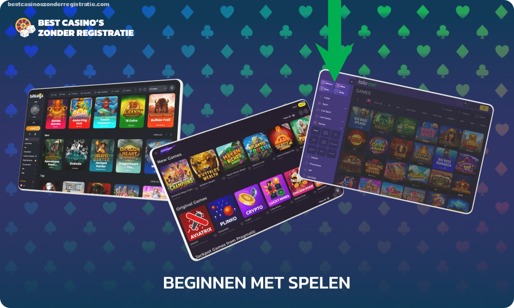 Om te beginnen met spelen met een storting van 1 euro, selecteer je een slot- of live dealer-spel in de Casino-sectie, lees je de regels en begin je met spelen voor echt geld