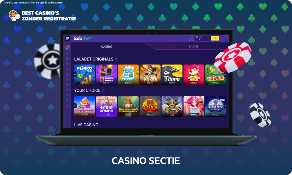 Lalabet Casino biedt een verscheidenheid aan speelautomaten en live dealer-spellen van meer dan 50 toonaangevende softwareleveranciers