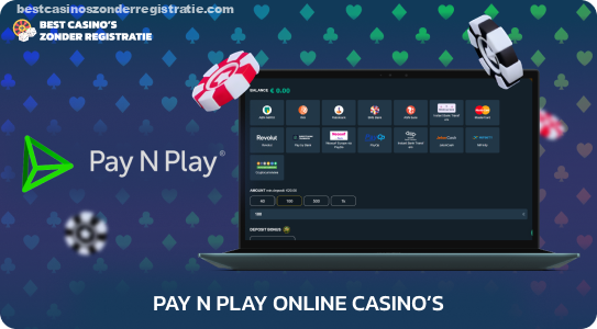 Een lijst met de beste Pay n Play-casino's waar spelers snel hun saldo kunnen aanvullen en voor echt geld kunnen spelen zonder registratie