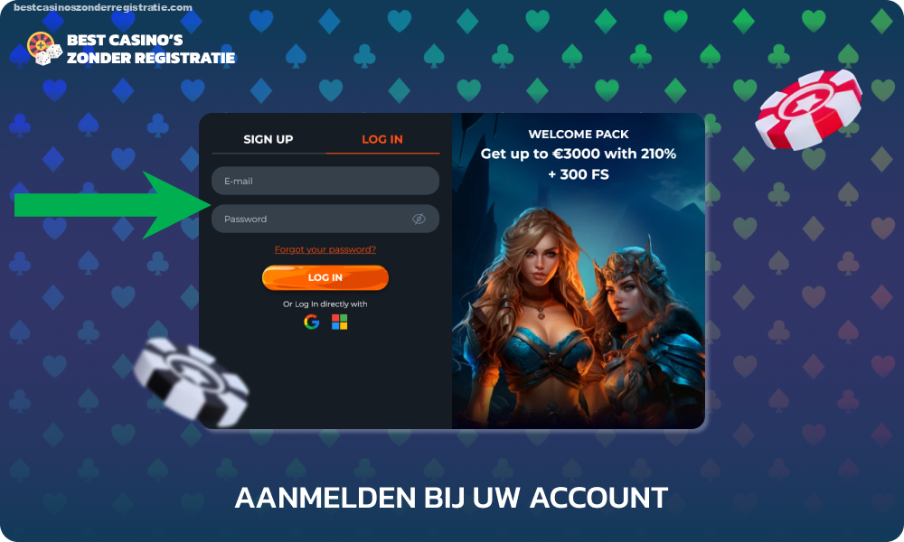 Om in te loggen op uw Rakoo Casino-account, opent u de website of mobiele applicatie en klikt u op Inloggen op de hoofdpagina, voert u uw e-mailadres en wachtwoord in en klikt u vervolgens op de login-knop