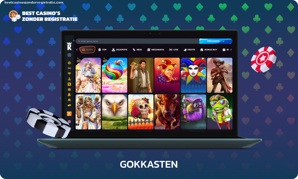 Rakoo casino heeft een enorme selectie aan slots, die in een aparte sectie zijn verzameld en zowel beschikbaar zijn om voor echt geld als in de demomodus te spelen zonder het risico van geldverlies