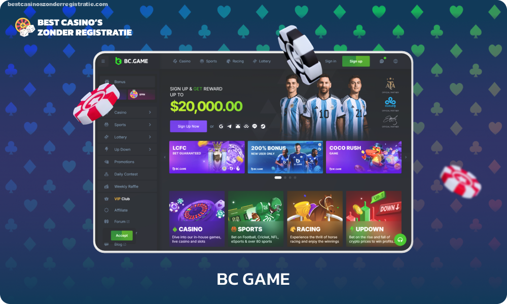 Het commissievrije online casino BC Game biedt spelers snelle uitbetalingen in cryptocurrencies en andere valuta, met onmiddellijke verwerking van opnameverzoeken