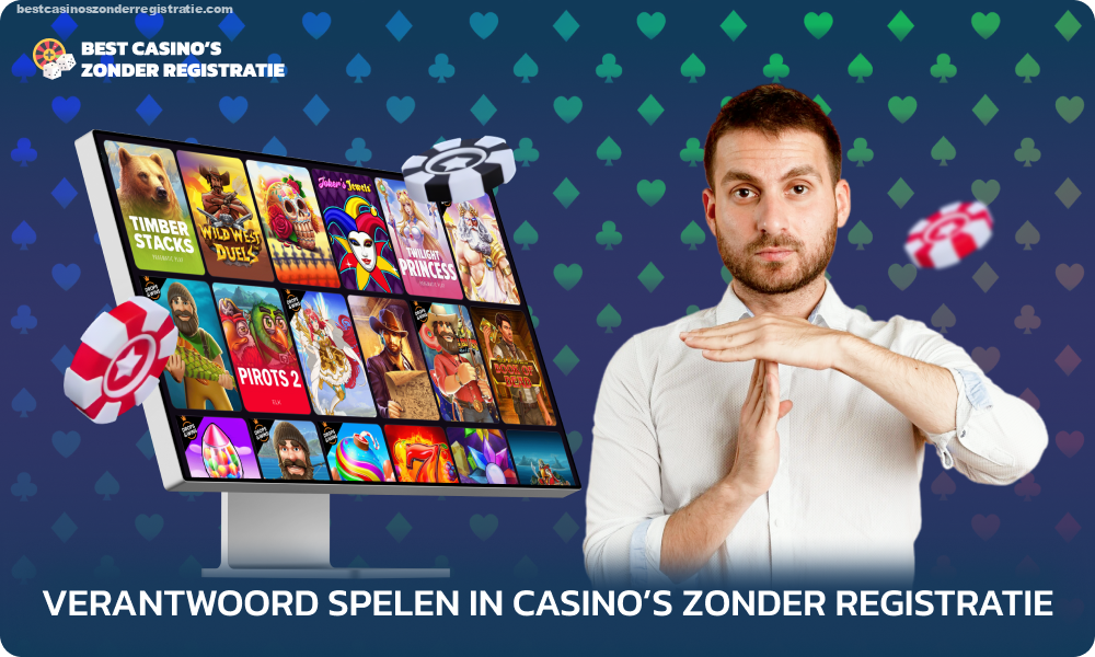 Inloopcasino's ondersteunen verantwoord spelen door tijd- en inzetlimieten, zelfuitsluiting en hulp van gokverslavingsorganisaties aan te bieden