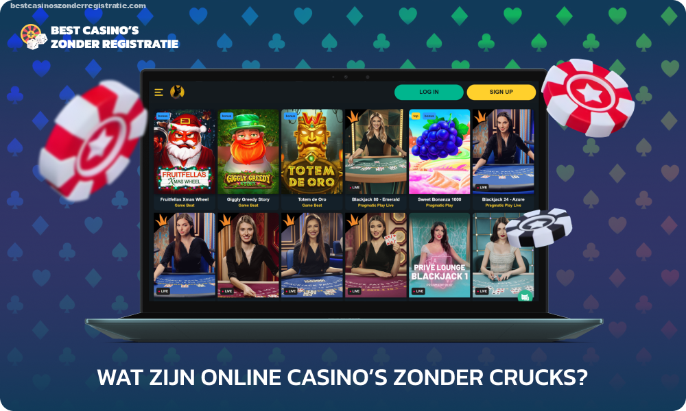 Bij online casino's zonder CRUKS kunt u voor echt geld spelen, waarbij u CRUKS omzeilt en snelle toegang tot spellen krijgt zonder dat u zich hoeft te registreren of persoonlijke informatie hoeft te verstrekken